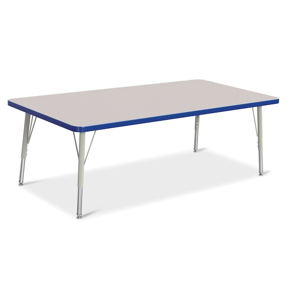 Jonti-Craft Berries Rectangle Activity Table, 30 in. x 60 in., E-height, Freckled Gray/Blue/Gray 6408JCE003 - main
